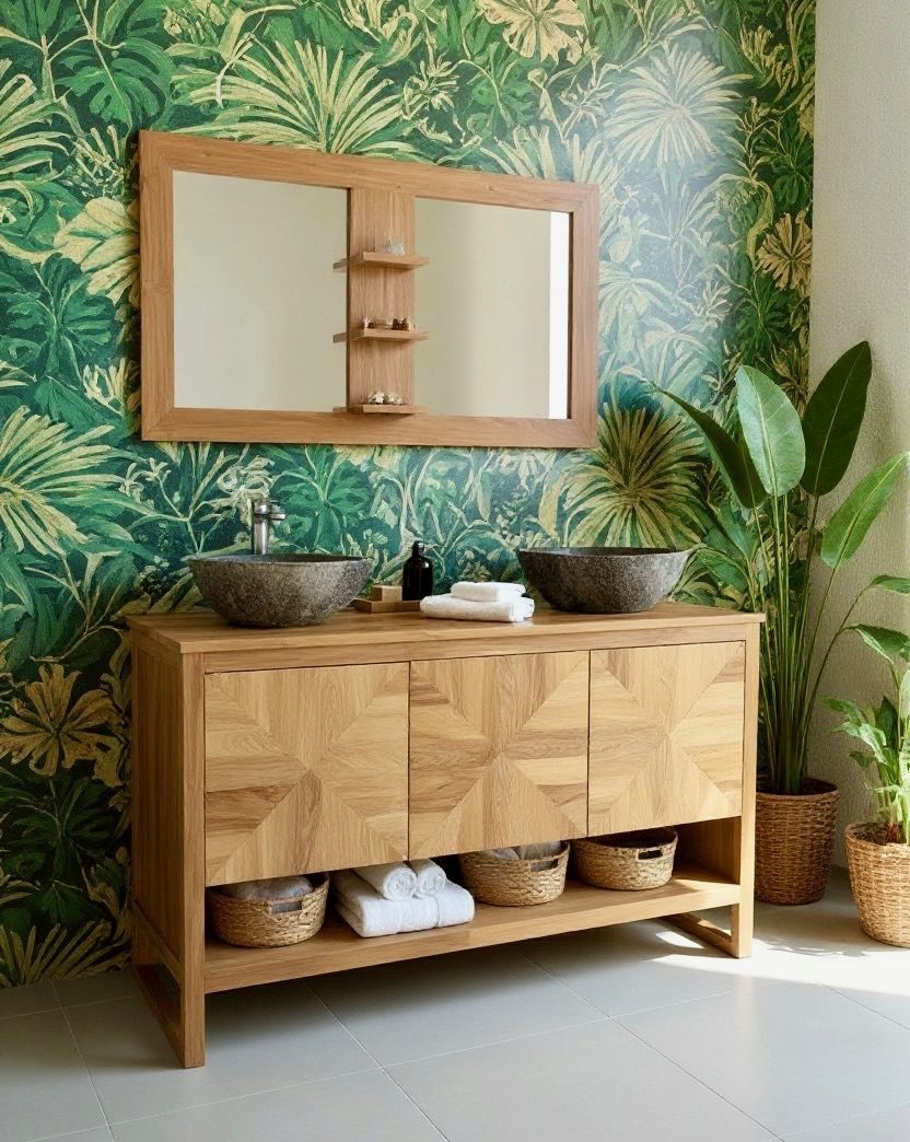 Meuble de salle de bain en teck 11 – Décors & Bois Guadeloupe