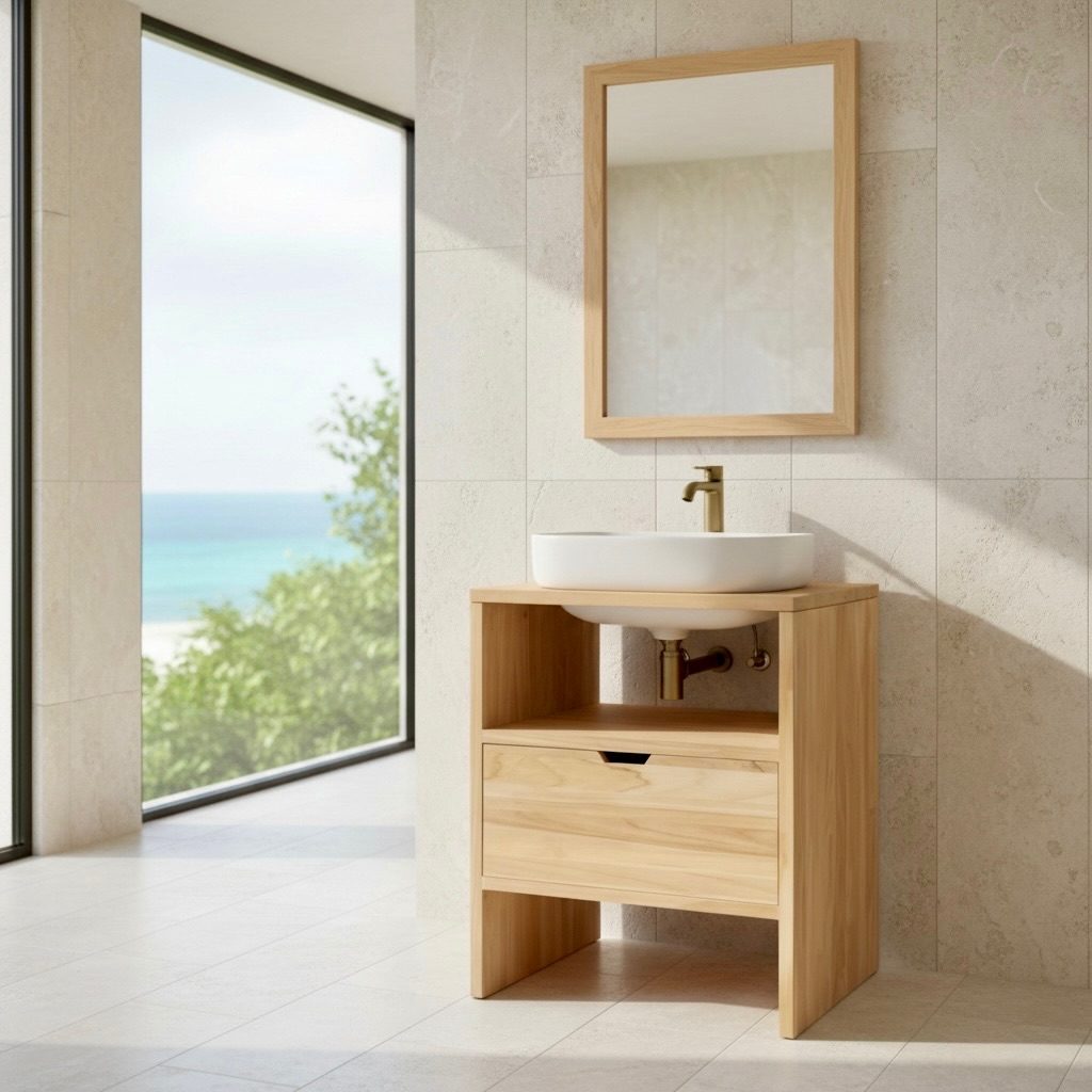 Meuble de salle de bain en teck 10 – Décors & Bois Guadeloupe