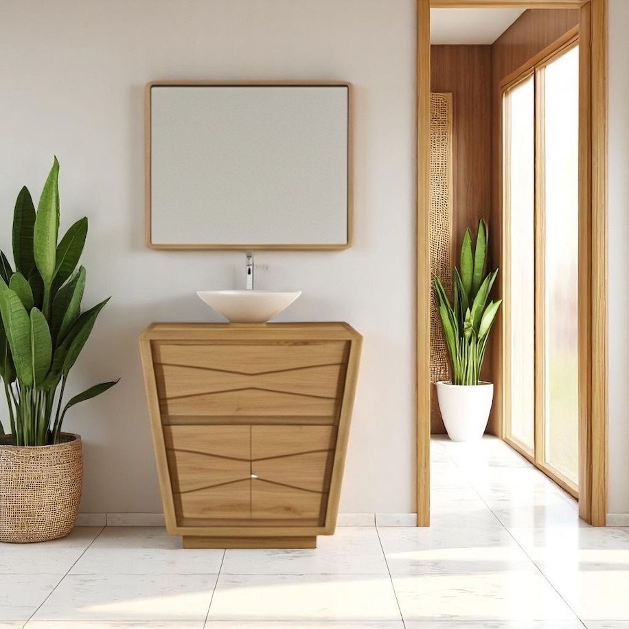 Meuble de salle de bain en teck 27 – Décors & Bois Guadeloupe