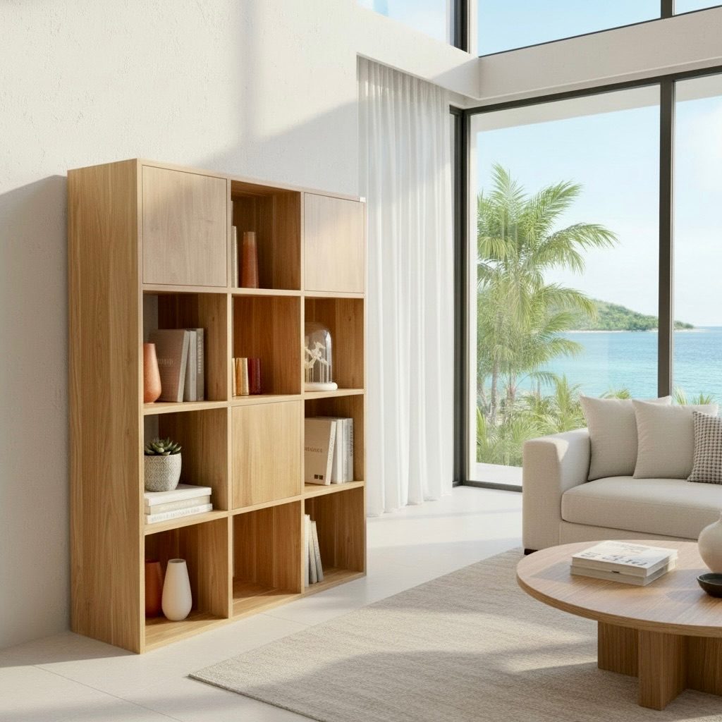 Bibliothèque en teck 8 – Décors & Bois Guadeloupe
