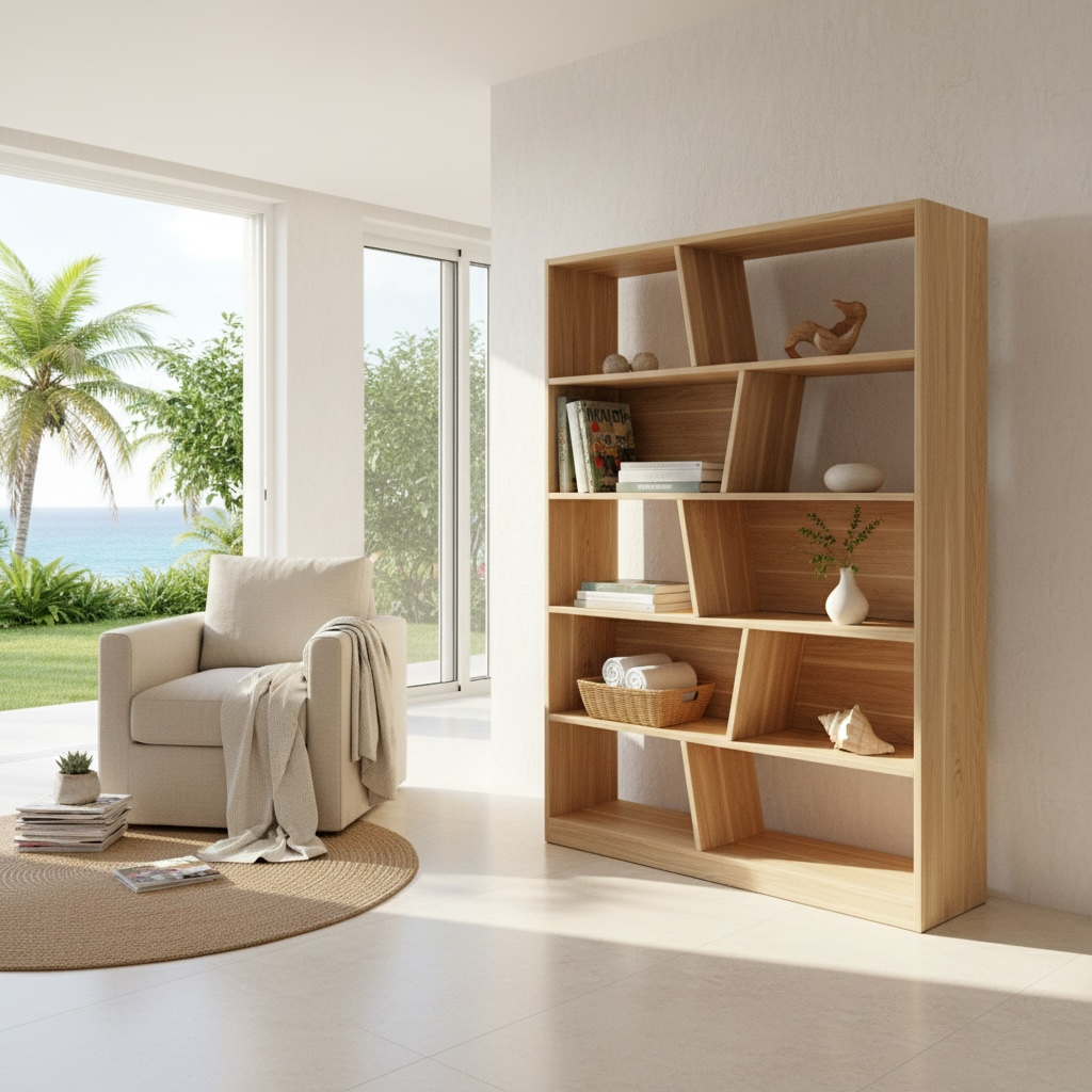 Bibliothèque en teck 2 – Décors & Bois Guadeloupe