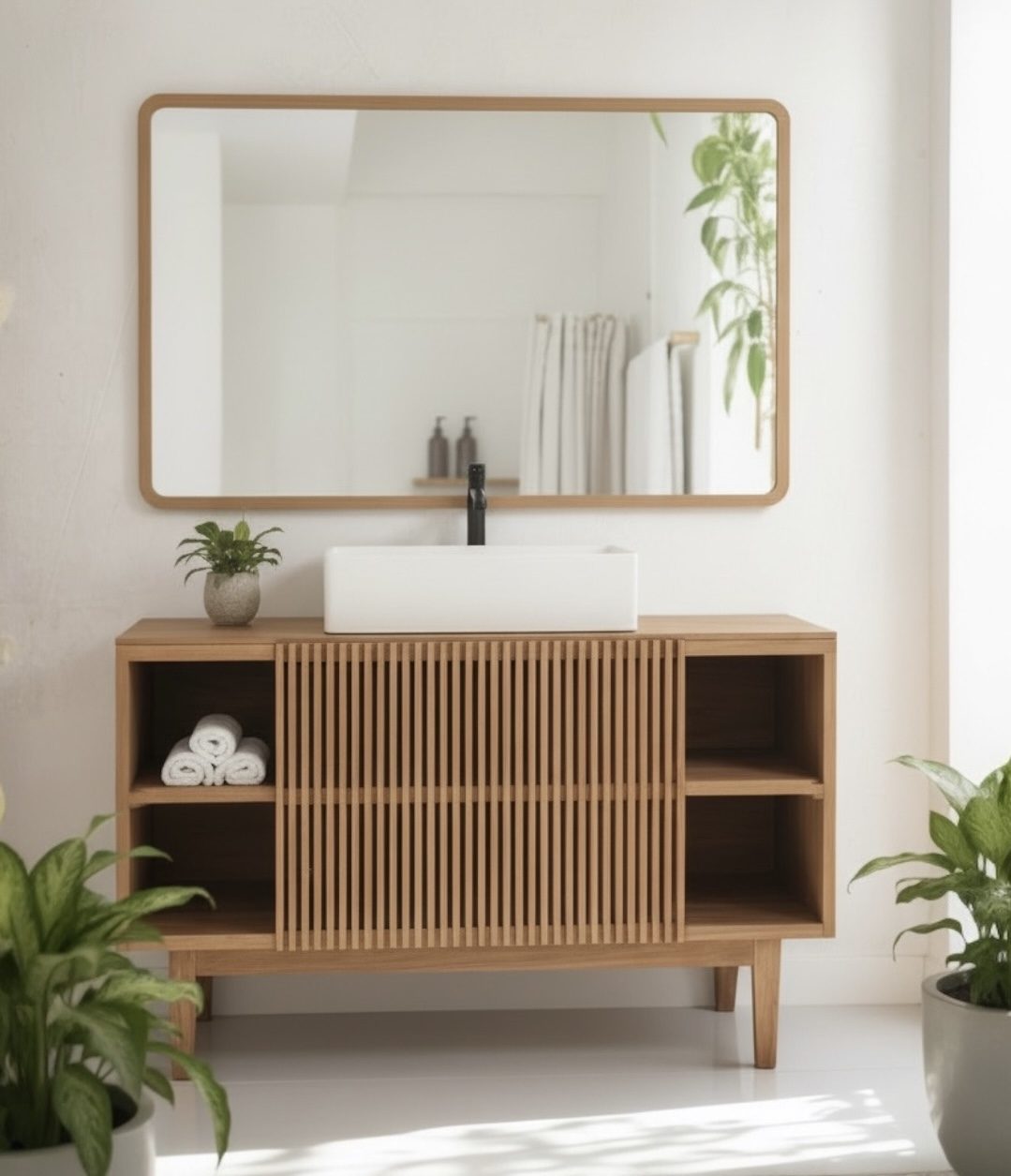 Meuble de salle de bain en teck 2 – Décors & Bois Guadeloupe