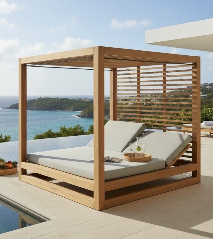 Daybed en teck 1 – Décors & Bois Guadeloupe