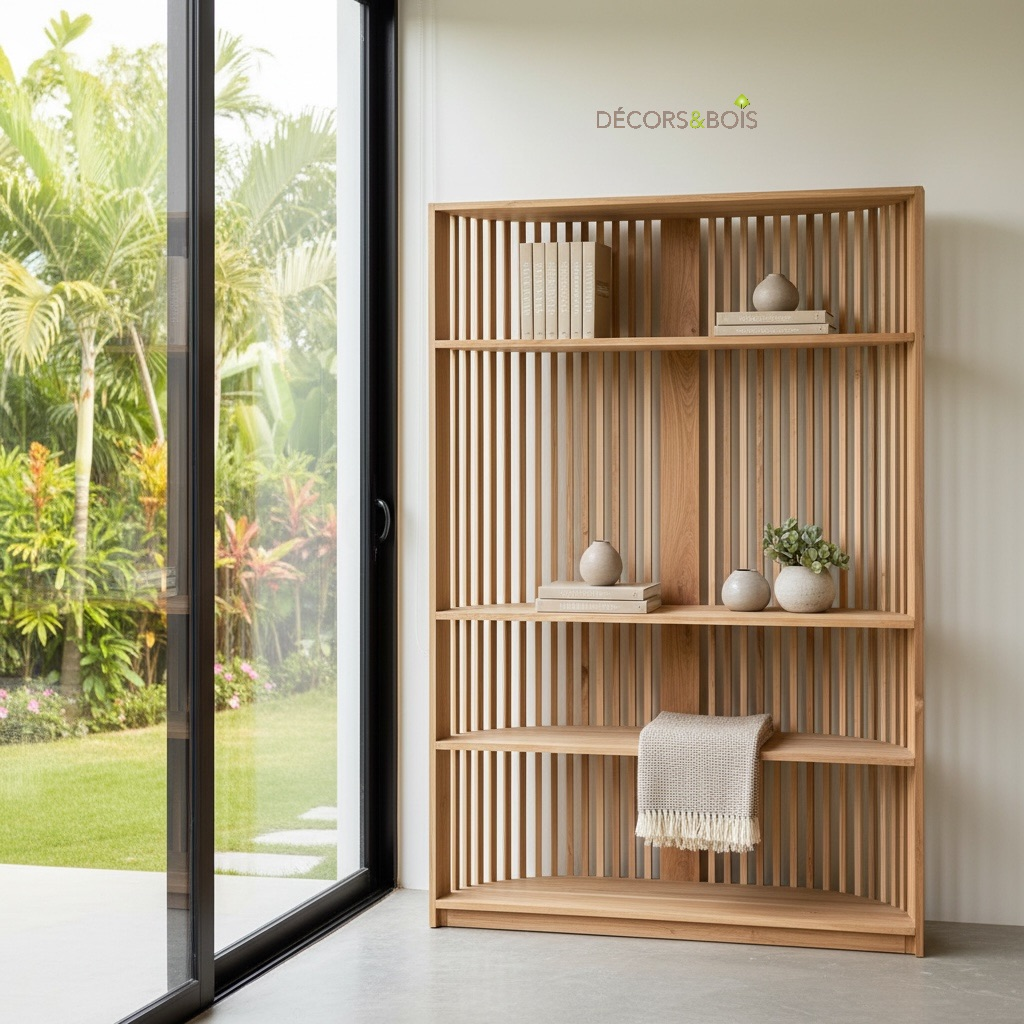 Bibliothèque en teck 14 – Décors & Bois Guadeloupe